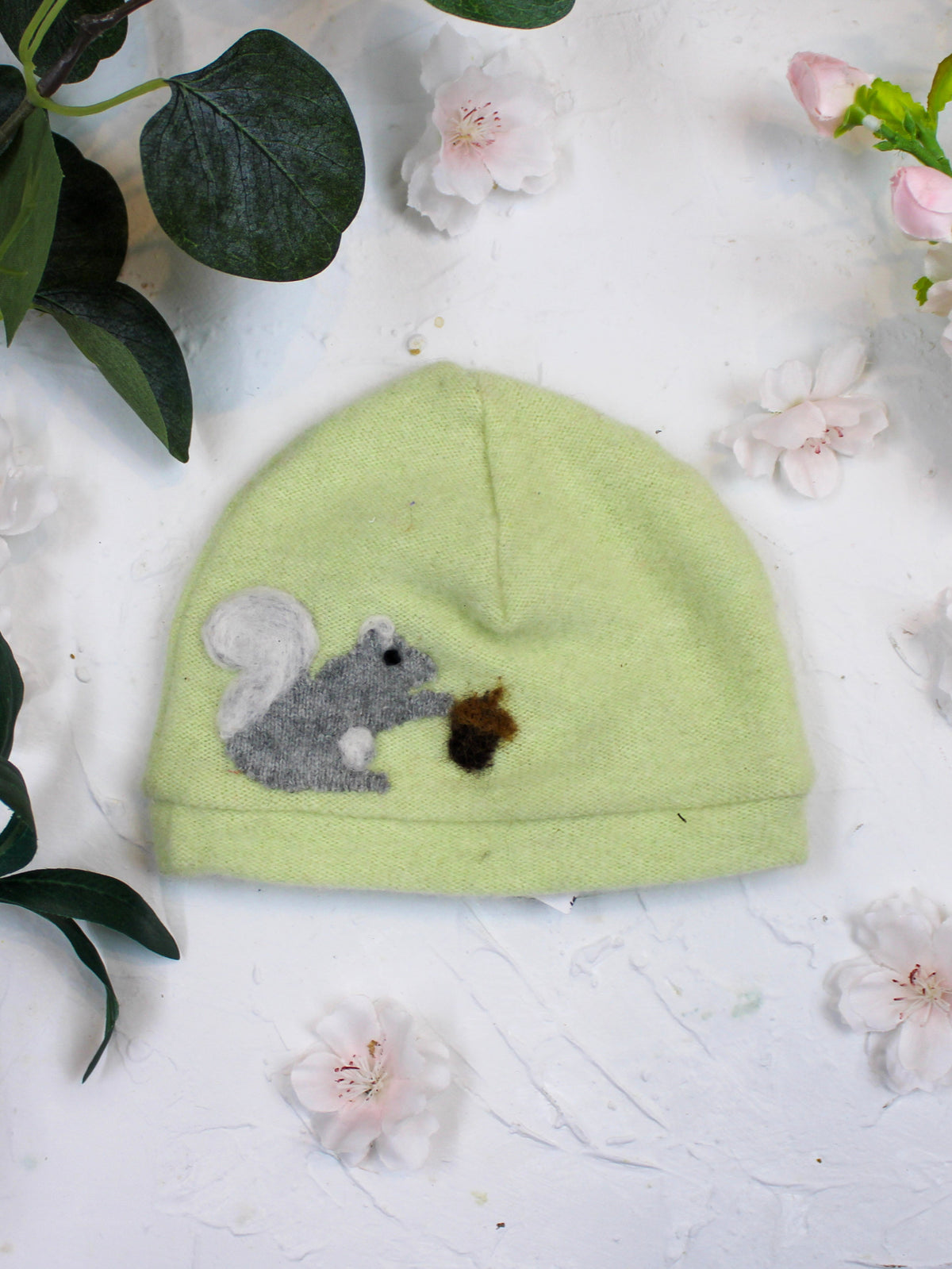 Squirrel Cashmere Hat - Newborn — Select Your Color