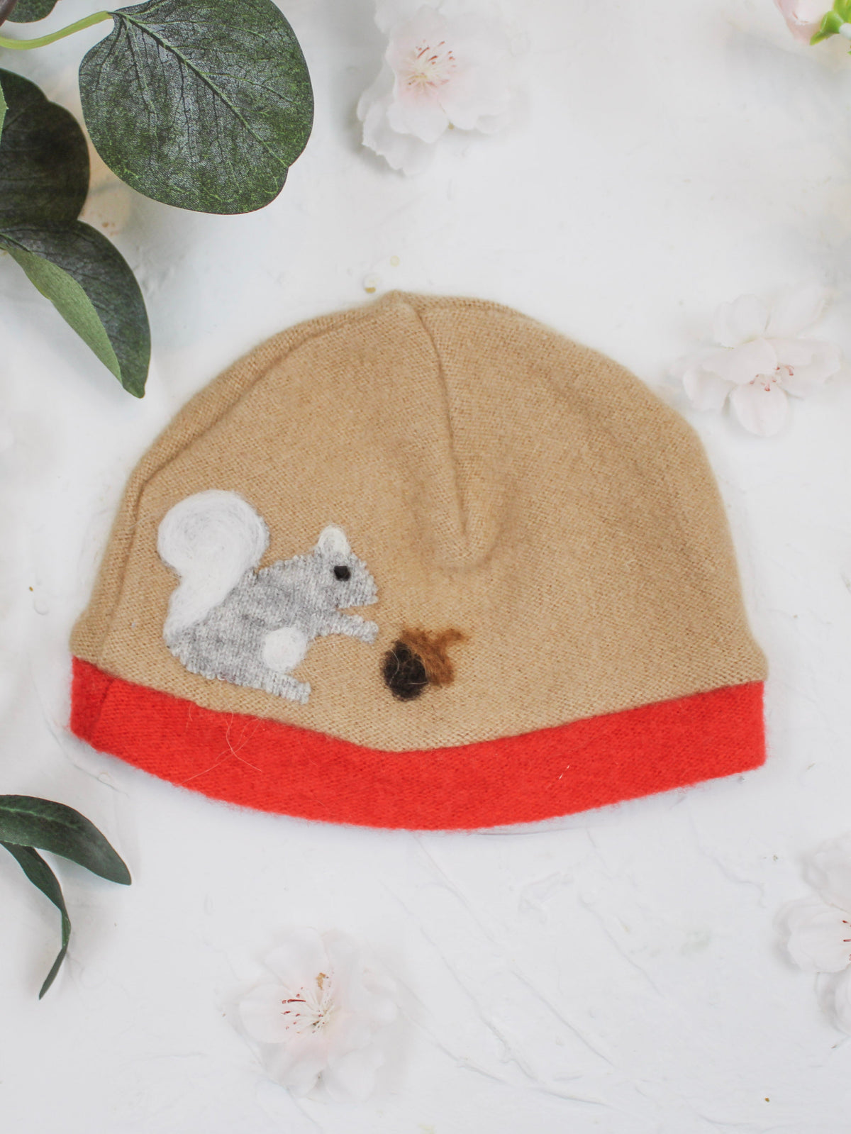 Squirrel Cashmere Hat - Newborn — Select Your Color