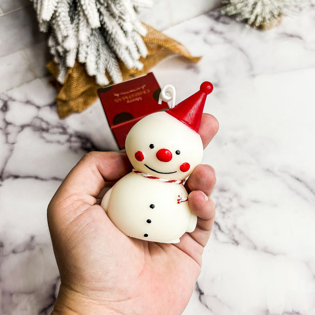 Snowman Shaped Mini Candle