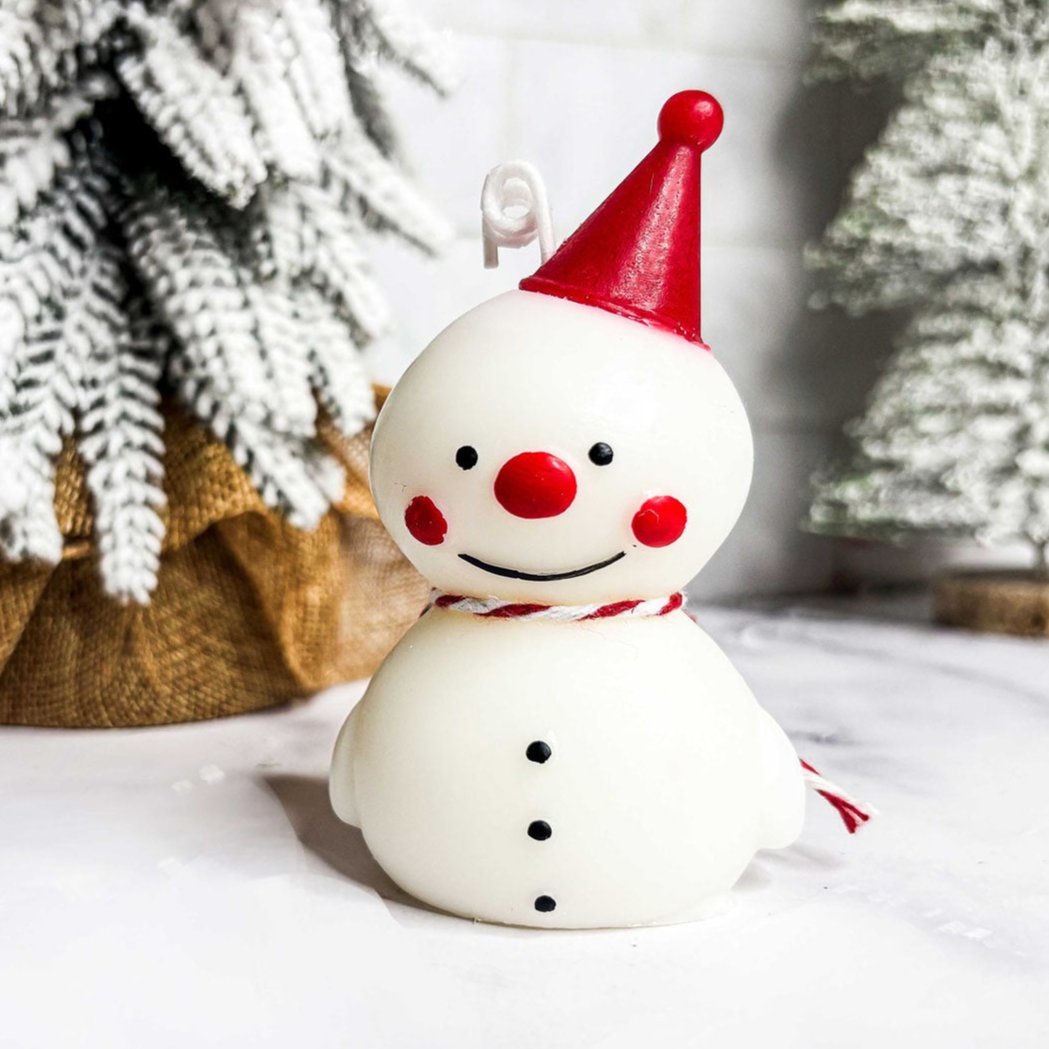 Snowman Shaped Mini Candle