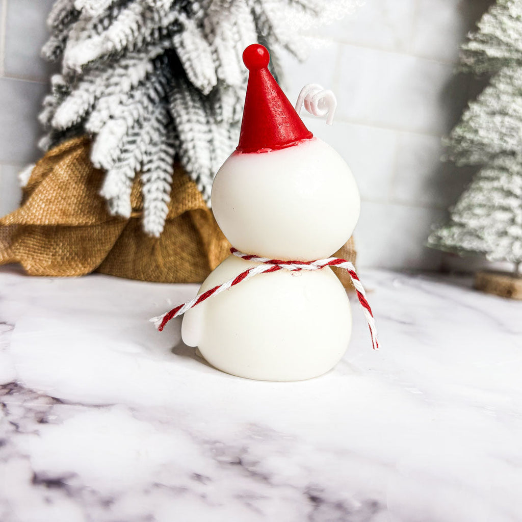 Snowman Shaped Mini Candle