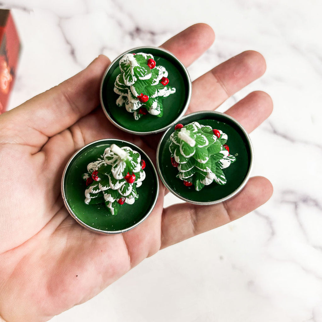 Mini Tree Shaped Unscented Candles - 3 pack