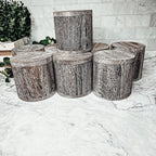 Reusable Wood Candle Vase with Candle & Lid — Select Your Scent