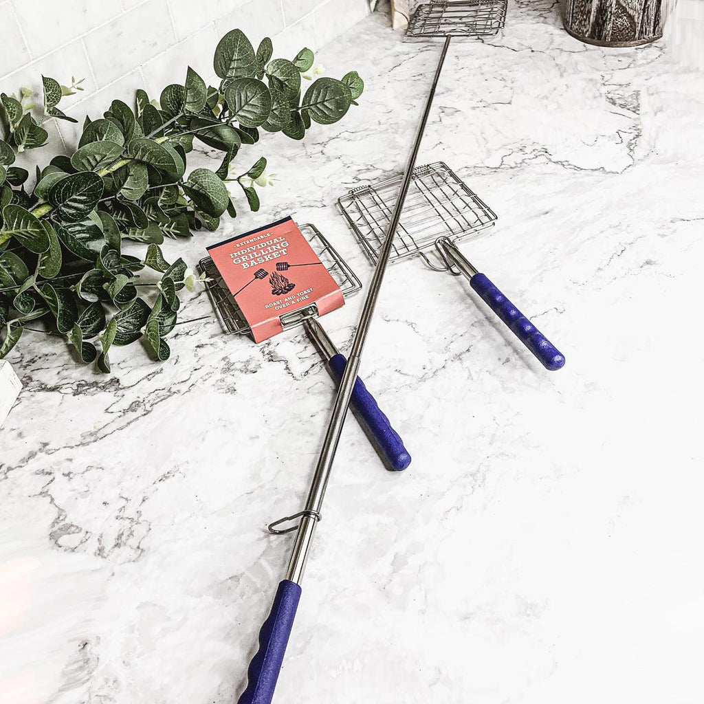 Grilling Basket on a Stick (extendable) for Cooking Over an Open Fire
