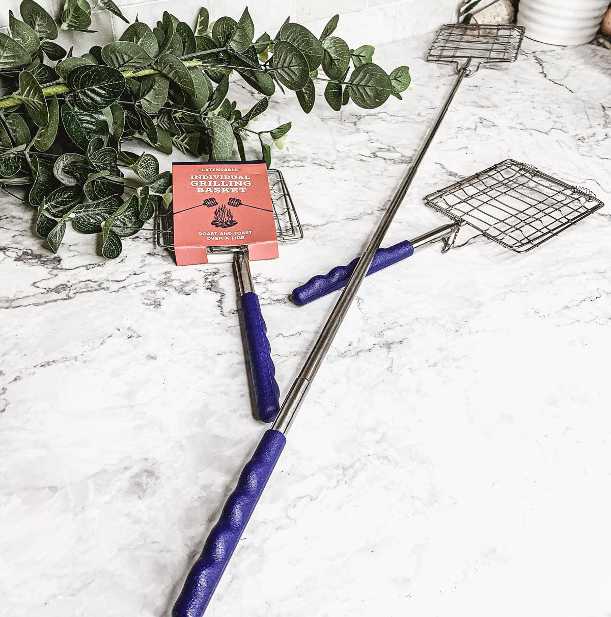 Grilling Basket on a Stick (extendable) for Cooking Over an Open Fire