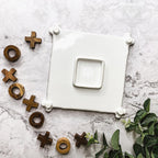 Faux Bamboo Ceramic & Acacia Wood Tic Tac Toe Game