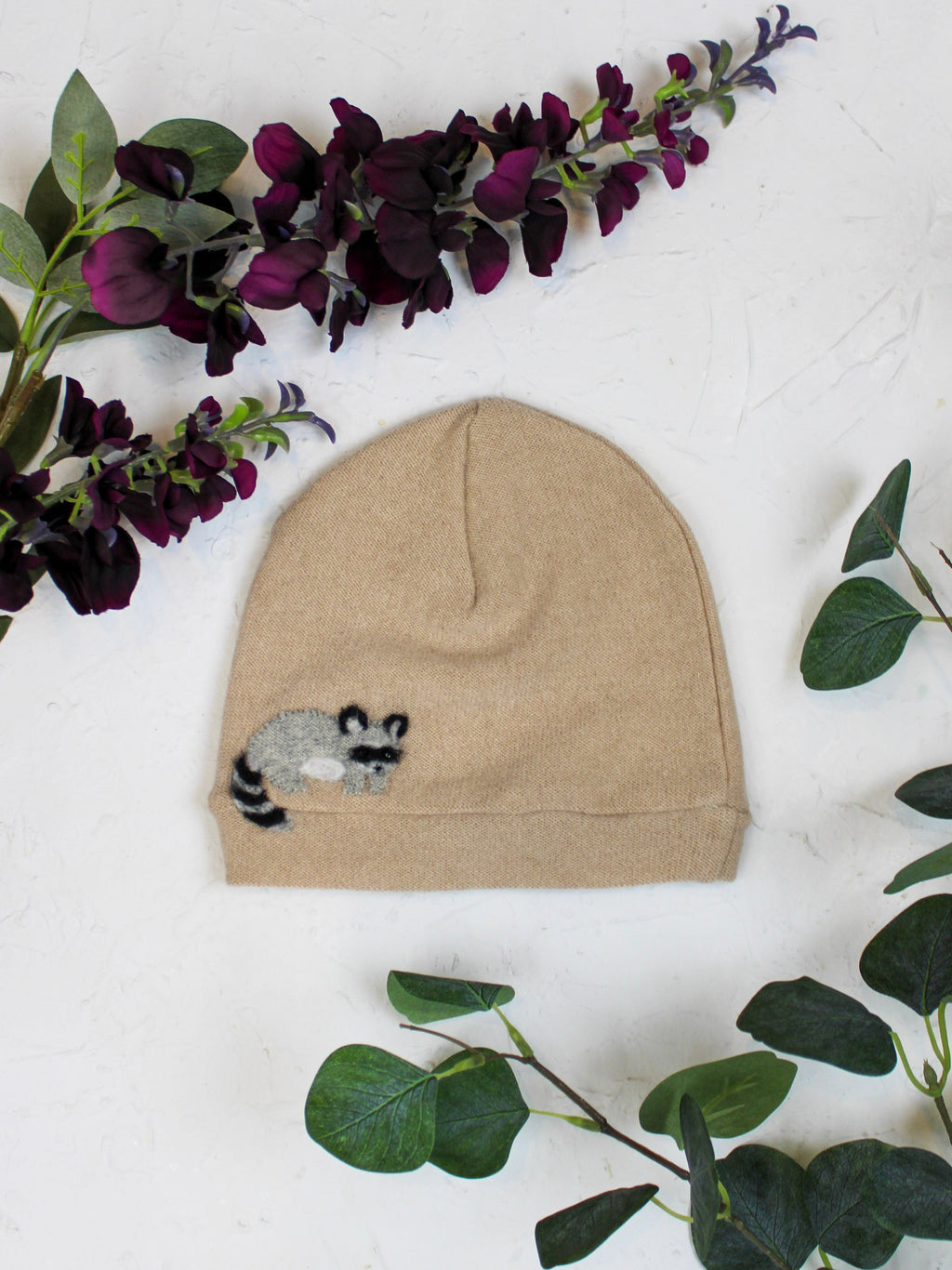 Raccoon Cashmere Hat - Child — Select Your Color