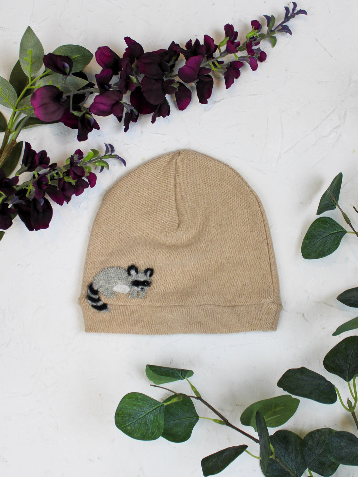 Raccoon Cashmere Hat - Child — Select Your Color