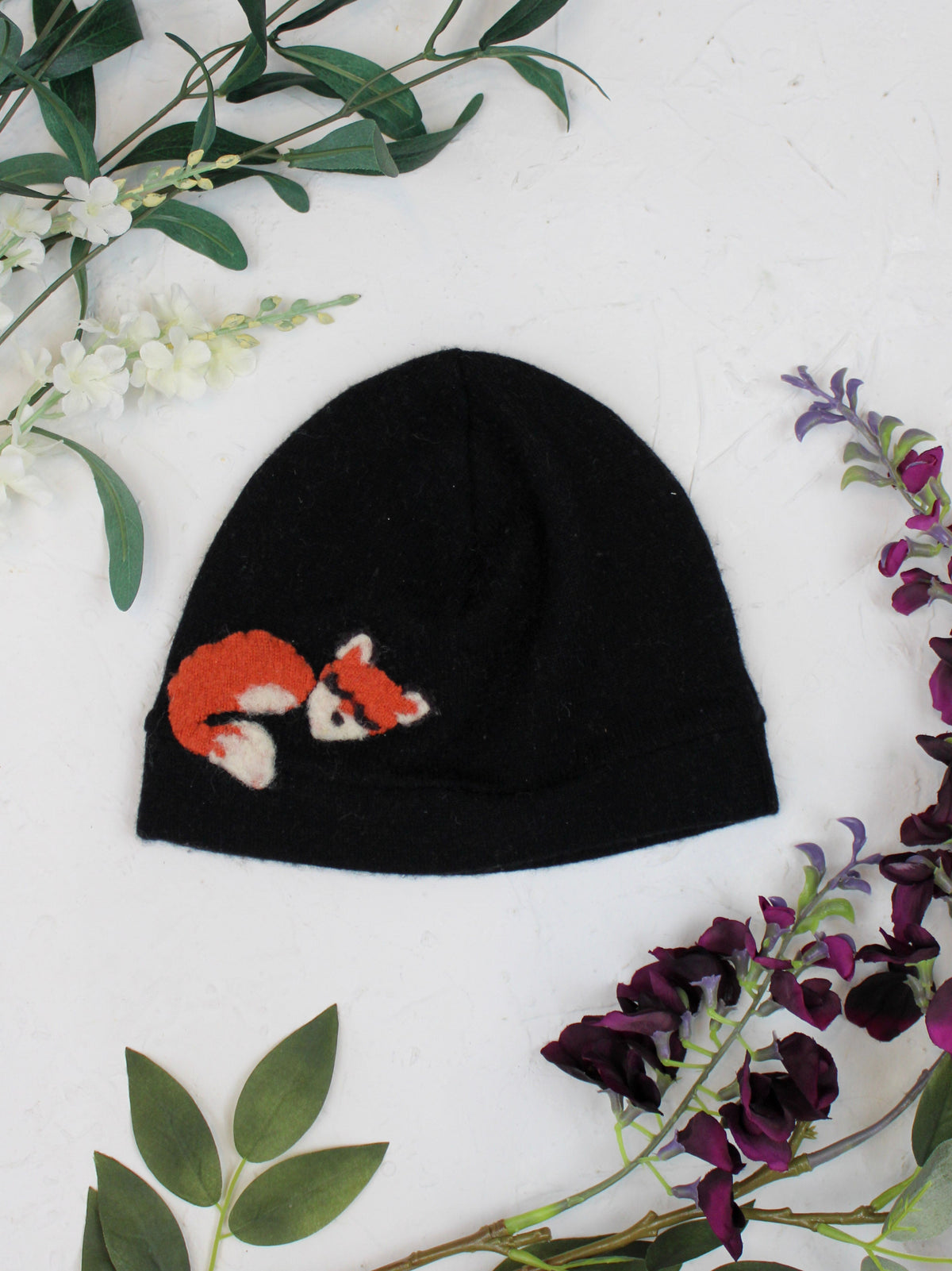 Sleeping Fox Cashmere Hat - Child — Select Your Color