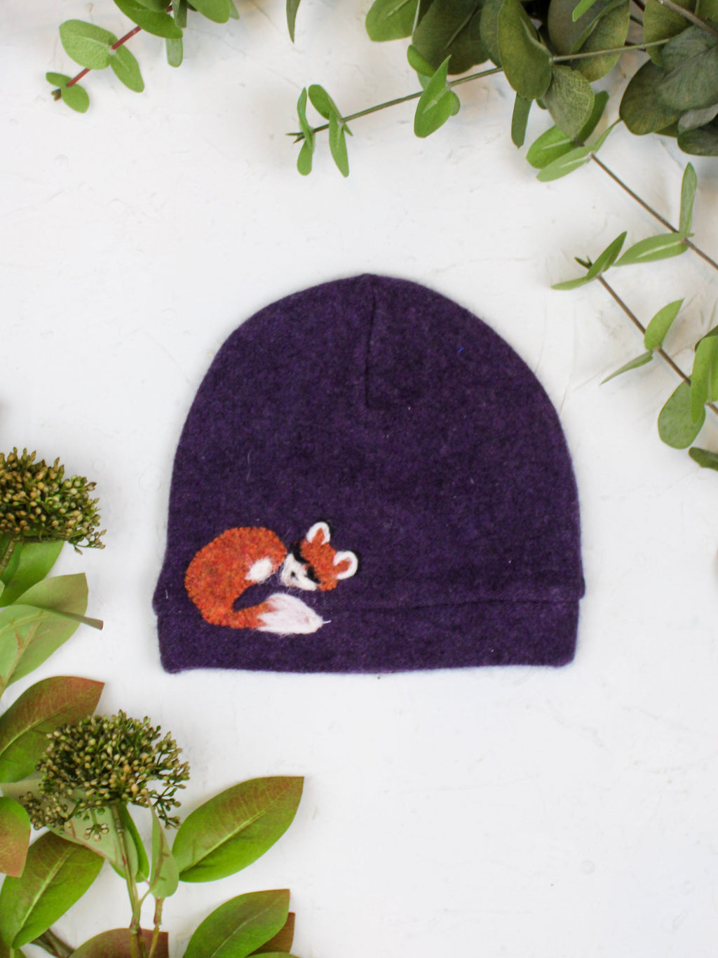 Sleeping Fox Cashmere Hat - Child — Select Your Color