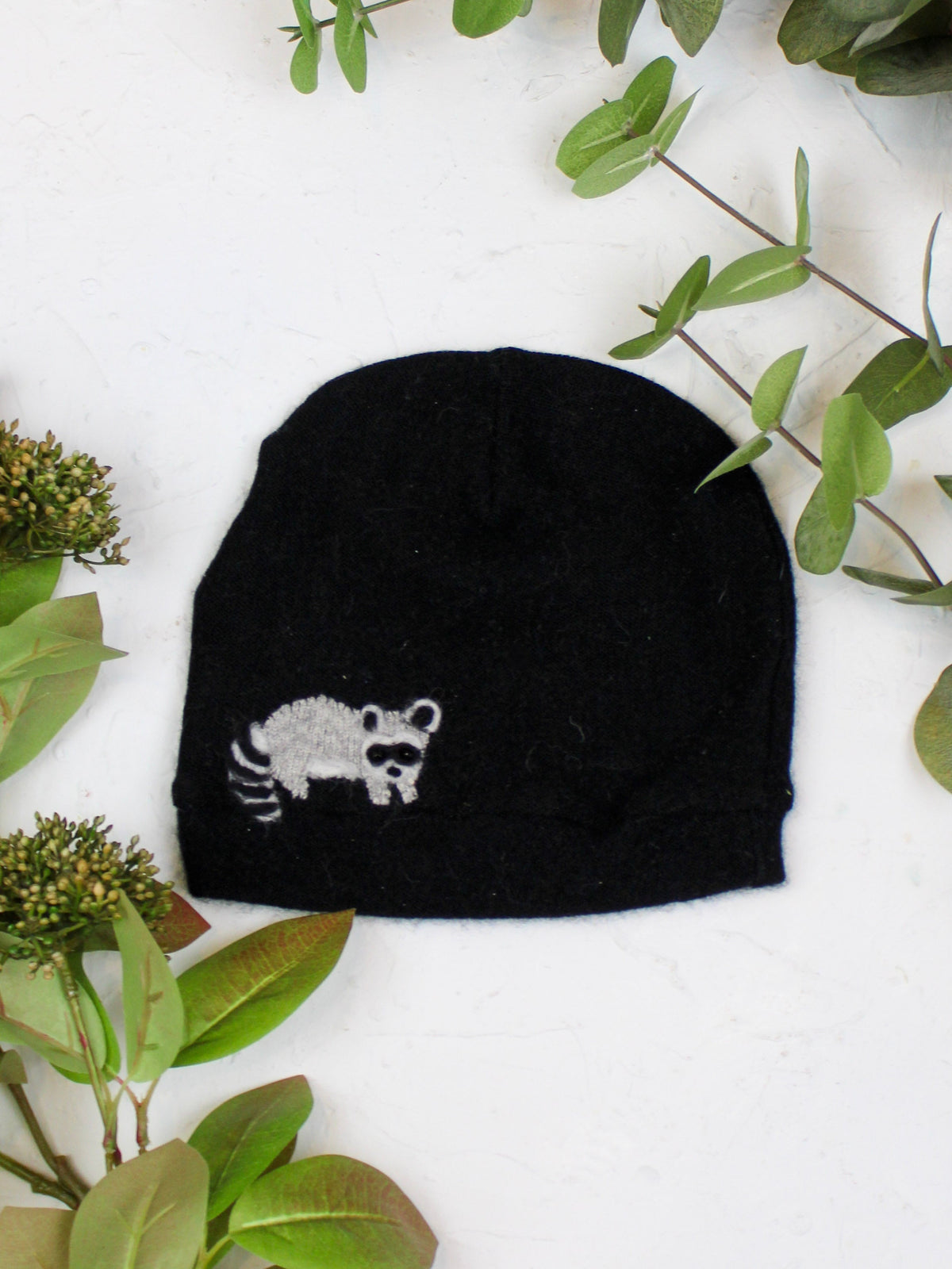 Raccoon Cashmere Hat - Child — Select Your Color