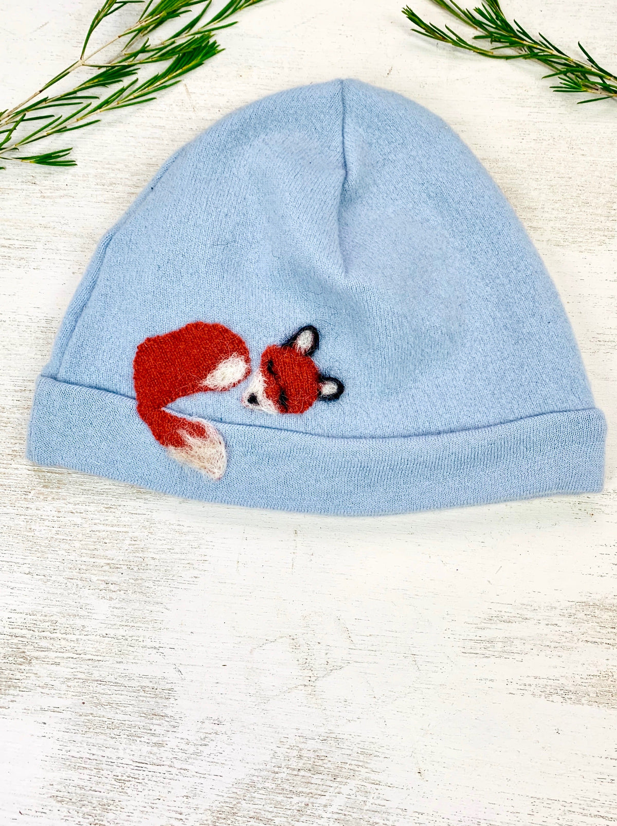 Sleeping Fox Cashmere Hat - Child — Select Your Color