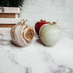 Handcrafted Hand-Polished Stone Apple Paperweight — Select Your Color