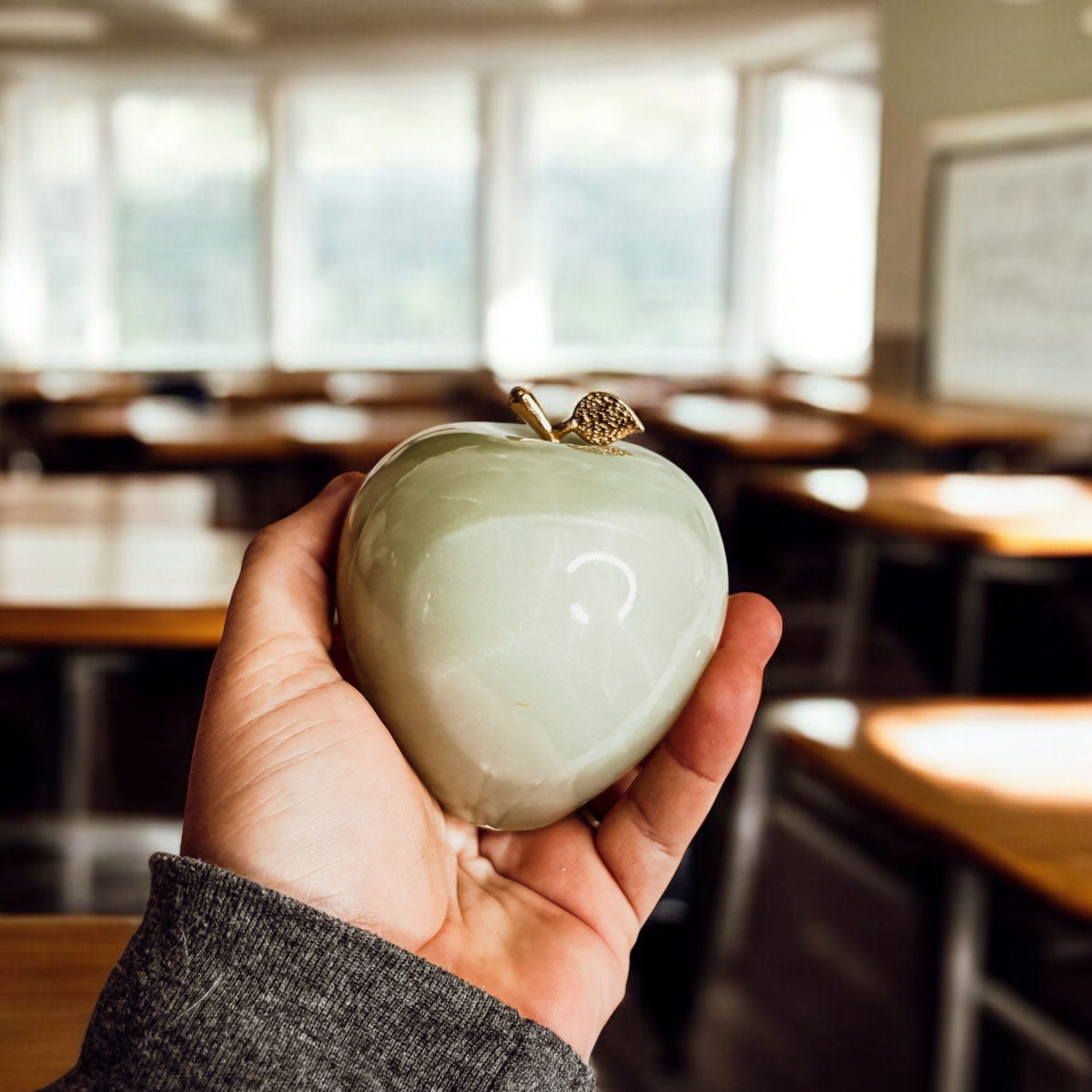 Handcrafted Hand-Polished Stone Apple Paperweight — Select Your Color