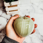Handcrafted Hand-Polished Stone Apple Paperweight — Select Your Color