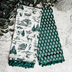 Forest Green Christmas Dish Towels - Set of 2
