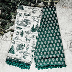 Forest Green Christmas Dish Towels - Set of 2