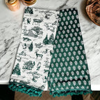 Forest Green Christmas Dish Towels - Set of 2