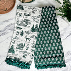 Forest Green Christmas Dish Towels - Set of 2