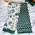 Forest Green Christmas Dish Towels - Set of 2