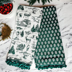 Forest Green Christmas Dish Towels - Set of 2