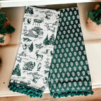 Forest Green Christmas Dish Towels - Set of 2
