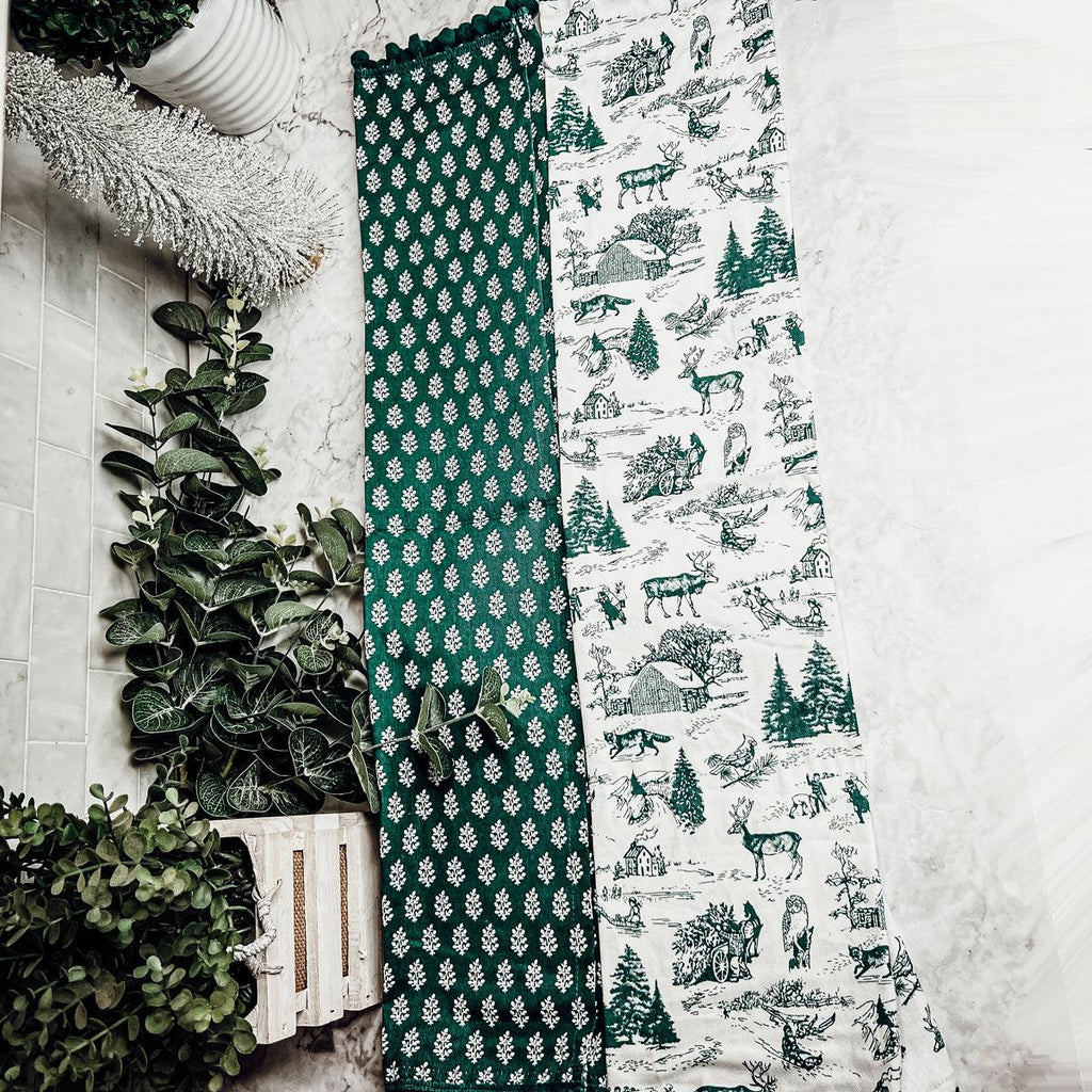 Forest Green Christmas Dish Towels - Set of 2