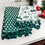 Forest Green Christmas Dish Towels - Set of 2