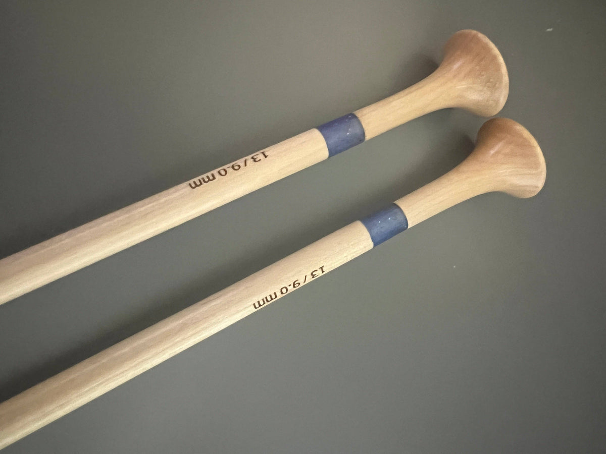 Purple Glitter Resin & Maple Knitting Needles — Choose Your Size
