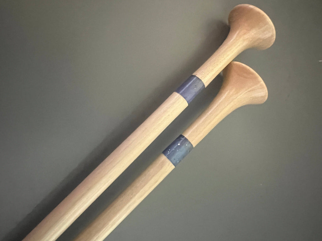 Purple Glitter Resin & Maple Knitting Needles — Choose Your Size