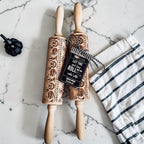 Halloween Embossed Beech Wood Rolling Pin with Cooking Cutter