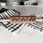 Halloween Embossed Beech Wood Rolling Pin with Cooking Cutter