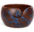 Handcrafted Rosewood Yarn Bowl with Unique Resin Accents — Choose Your Color