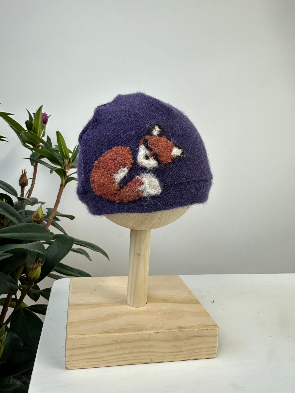 Sleeping Fox Cashmere Hat - Newborn — Select Your Color