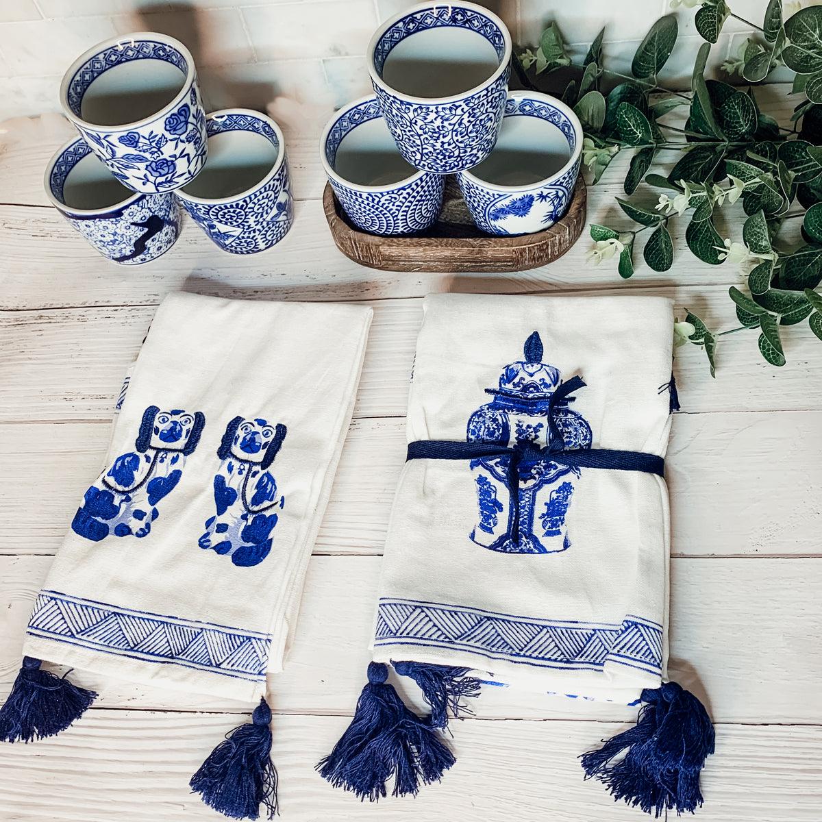 Hand-Painted Porcelain Mini Blue & White Chinoiserie Cachepots— Select Your Design
