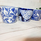 Hand-Painted Porcelain Mini Blue & White Chinoiserie Cachepots— Select Your Design
