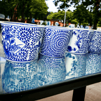 Hand-Painted Porcelain Mini Blue & White Chinoiserie Cachepots— Select Your Design