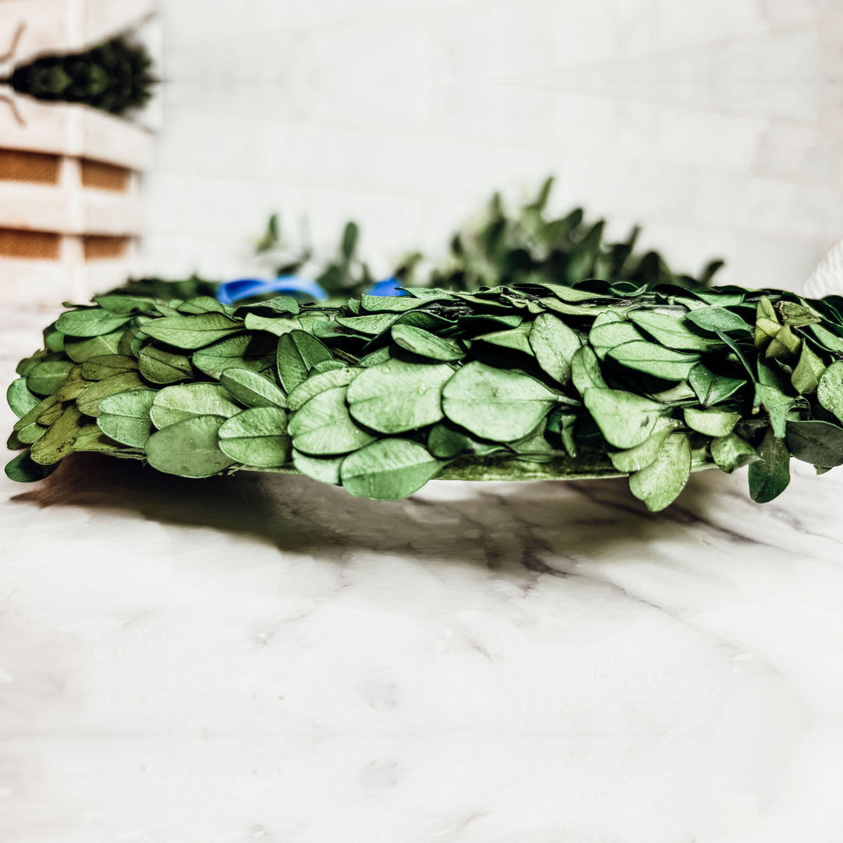 'Hoppy Home' Boxwood Bunny Wreath