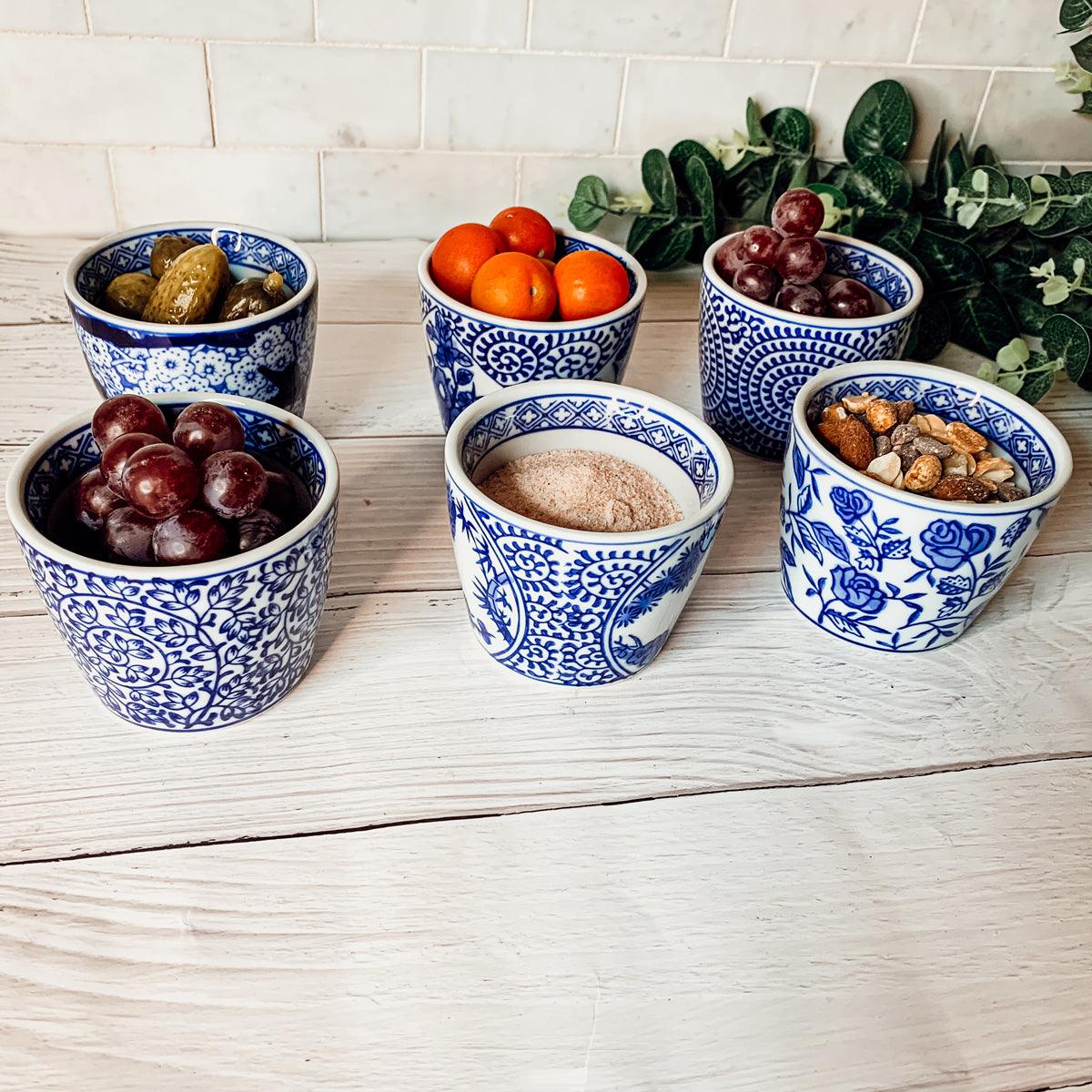 Hand-Painted Porcelain Mini Blue & White Chinoiserie Cachepots— Select Your Design