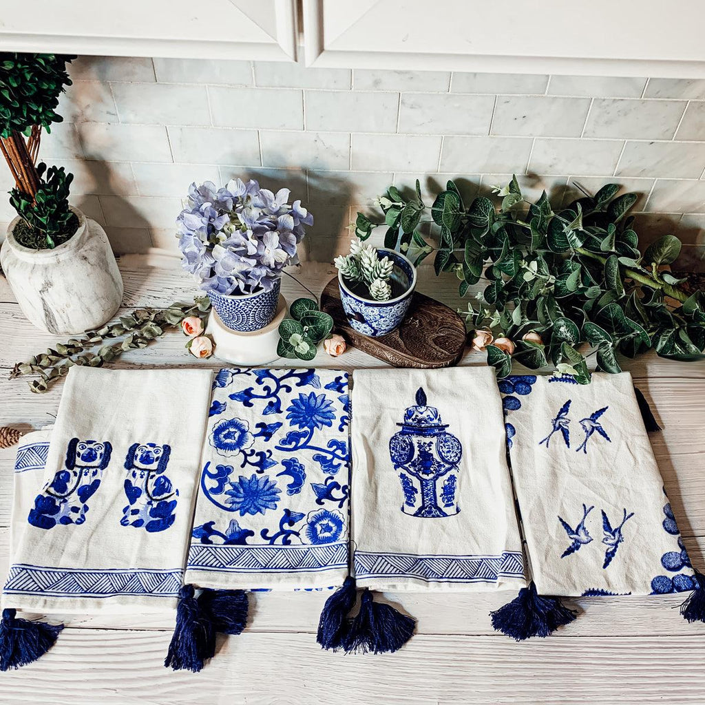 Chinoiserie Oversized Tea Towels — Select Your Pattern