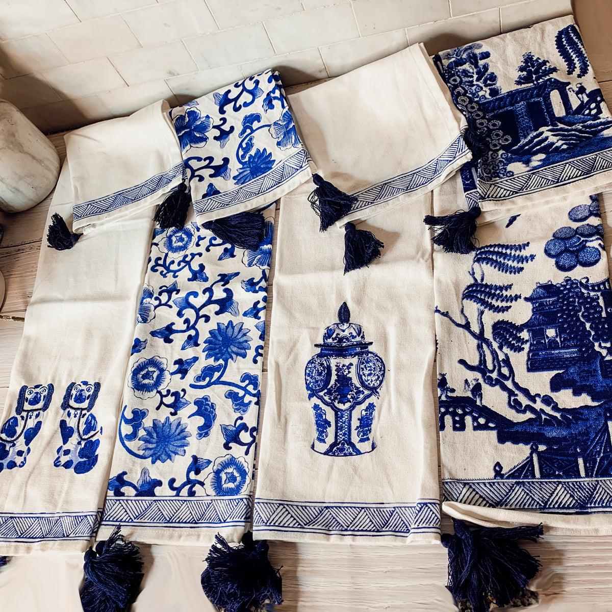 Chinoiserie Oversized Tea Towels — Select Your Pattern