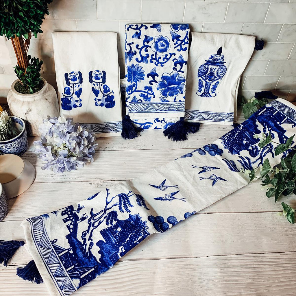 Chinoiserie Oversized Tea Towels — Select Your Pattern