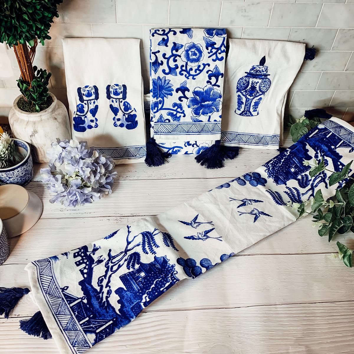 Chinoiserie Oversized Tea Towels — Select Your Pattern