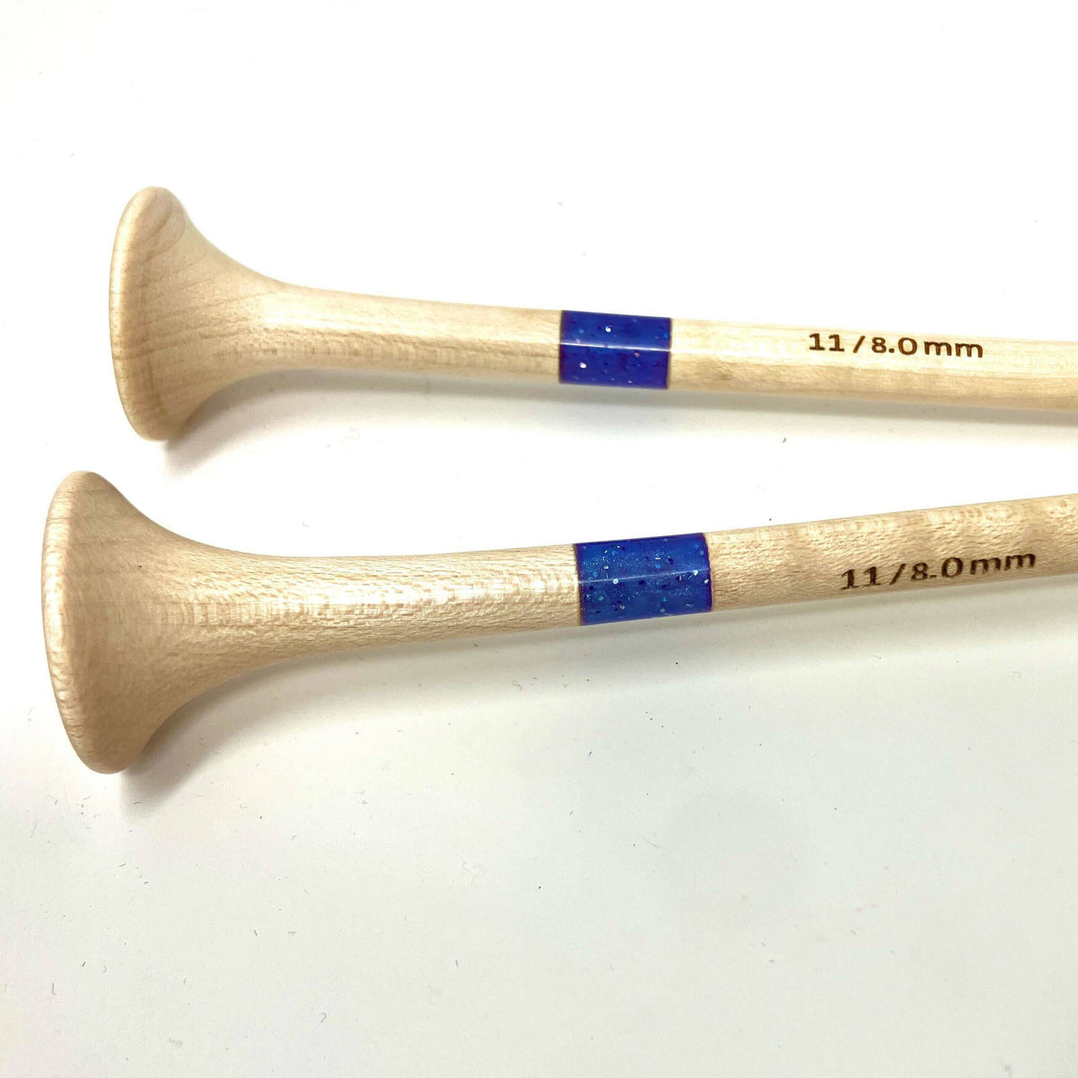 Purple Glitter Resin & Maple Knitting Needles — Choose Your Size