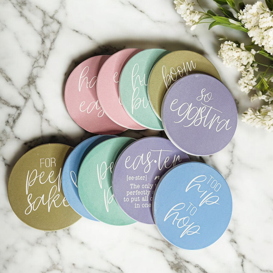 Easter + Spring Ceramic Coasters — Select Your Pack & Style
