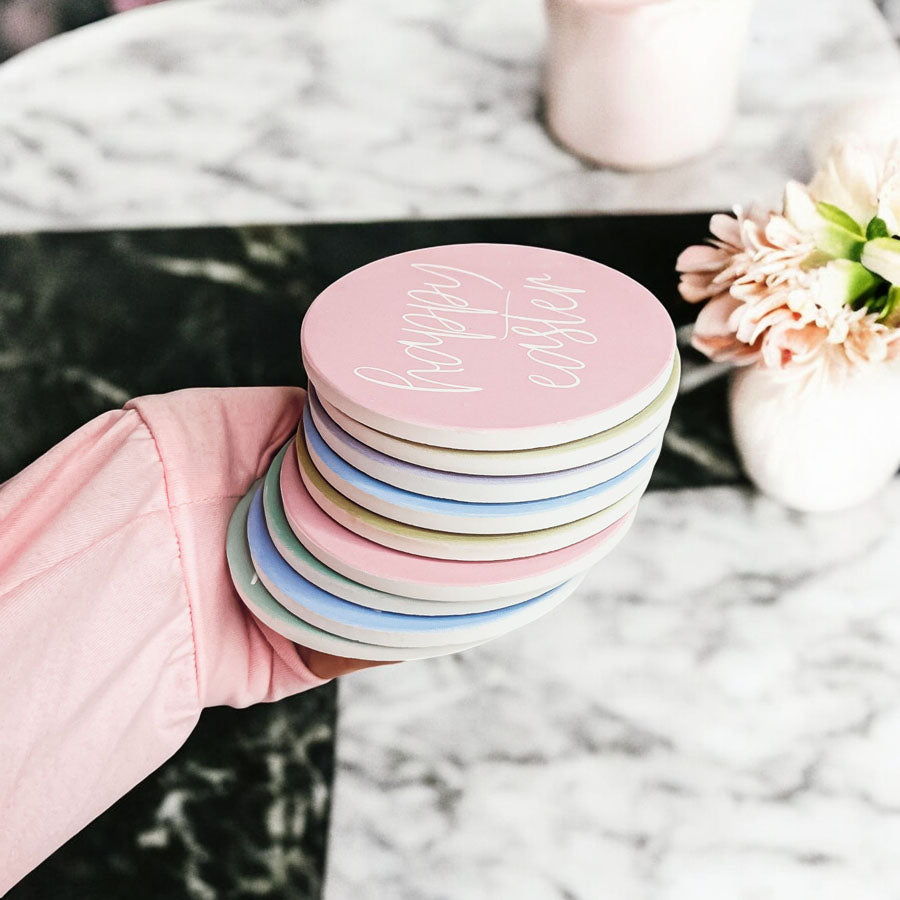 Easter + Spring Ceramic Coasters — Select Your Pack & Style
