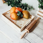 Handlaid Mother Of Pearl Cream Herringbone Tray — Select Your Shape & Size