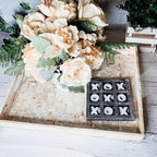 Handlaid Mother Of Pearl Cream Herringbone Tray — Select Your Shape & Size