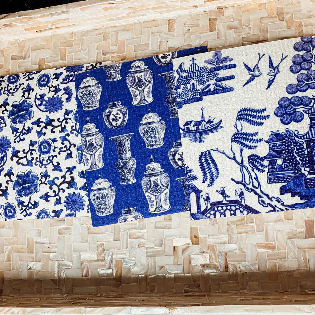 Chinoiserie Multipurpose Biodegradable Eco Kitchen Cloth — Select Your Style