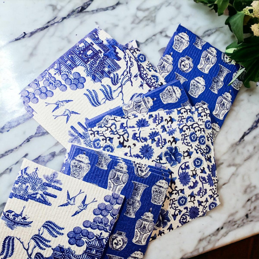 Chinoiserie Multipurpose Biodegradable Eco Kitchen Cloth — Select Your Style